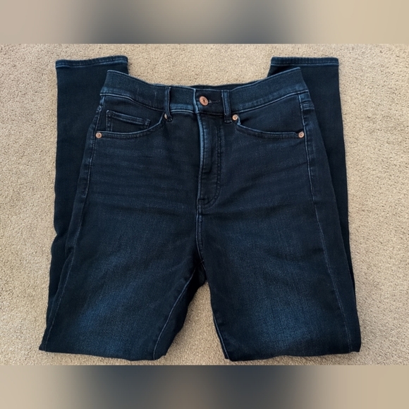 Express Skinny High Rise Dark Wash Regular Length Denim/ Jeans - Picture 10 of 12